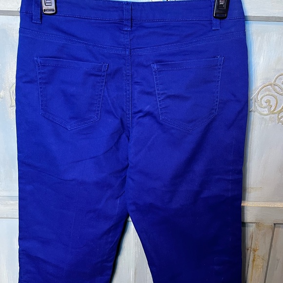 Christopher & Banks Petite Signature SlimCrop Capri Pants Cobalt Blue - 8 Petite - Picture 2 of 9